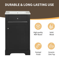 20\" Bathroom Vanity with Sink, Bathroom Cabinet with Soft Closing Door, Storage Rack and Adjustable Shelves EasyOptionXY LLC