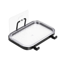 Soap Dish Soap Bar Holder Square Soap Rack Wall Mounted S Bar Shower Bathroom Self with 2 Hooks EasyOptionXY LLC
