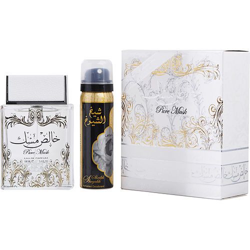 LATTAFA PURE MUSK by Lattafa EAU DE PARFUM SPRAY 3.4 OZ & DEODORANT 1.6 OZ EasyOptionXY LLC