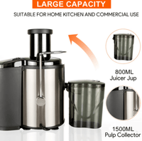 87043565 1100W household centrifugal juicer multi-function electric juicer 2.5L slag cup does not contain BPA fruit and vegetable juice, modern vertical mixing kitchen juicer, secondary mechanical EasyOptionXY LLC