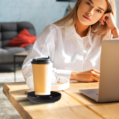 Desktop Electric Cup Warmer 8Hours Auto Off Overheating Protection Smart Timer Setting 2 Temperature Levels  Ceramic Heating Panel For Office Home EasyOptionXY LLC