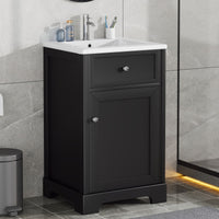 20\" Bathroom Vanity with Sink, Bathroom Cabinet with Soft Closing Door, Storage Rack and Adjustable Shelves EasyOptionXY LLC