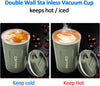 12 oz Stainless Steel Vacuum Insulated Tumbler - Coffee Travel Mug Spill Proof with Lid - T hermos Cup for Keep Hot/Ice Coffee; Tea and Beer