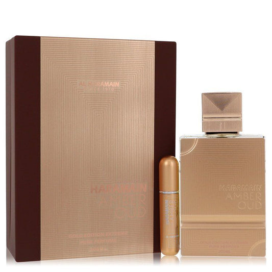 Al Haramain Amber Oud Gold Edition Extreme by Al Haramain Gift Set - 6.7 Pure Perfume Spray + 0.34 oz Refillable Spray EasyOptionXY LLC