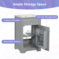 20\" Bathroom Vanity with Sink, Bathroom Cabinet with Soft Closing Door, Storage Rack and Adjustable Shelves EasyOptionXY LLC
