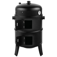 Outdoor Charcoal Smoker Grill – Portable Barrel BBQ Cooker Black