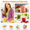 1000W 5 In 1 Immersion Hand Blender Stainless Steel Hand Mixer with 12 Speeds Turbo Mode Food Processor with 20Oz Beaker 17Oz Chopper Whisk Milk Frother