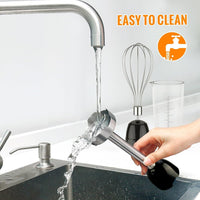 Immersion Blender Handheld, 1100W 5-in-1 Multi-Purpose Hand Blender, 12-Speed Stick Blender, 600ml Beaker, 500ml Chopper, Egg Whisk, Milk Frother, Black EasyOptionXY LLC