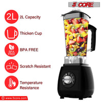 5 Core 2L Professional Countertop Blender For Kitchen 68 Oz 2000W High Speed BPA Free 6 Titanium Blade Smoothie Blender Electric For Soup Shake Juice Multi-Speed Manual JB 2000 M EasyOptionXY LLC