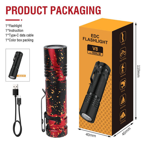 Mini Pocket LED Flashlight Clip On Rechargeable Torch Light Lamp Camping Hiking EasyOptionXY LLC