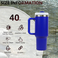40oz V2 large capacity tumbler,  With Handle And Straw Lid, Insulated Reusable Stainless Steel Water Bottles Travel Mug Coffee Cup car cup water cup For Men Women Outdoor Camping Driving, gift EasyOptionXY LLC