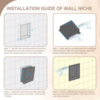 Brushed Stainless Steel Wall Shower  Niche , Double Recessed Shower Shelf for Bathroom EasyOptionXY LLC
