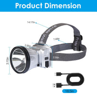 Rechargeable Headlamp High Power Headlight Torch Flashlight with 3 Light Modes for Fishing Running Camping Hiking EasyOptionXY LLC