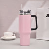 40oz Handle Car Cup with pipette stainless Steel insulated Cold beer cup portable ice cup with handle; Insulated Reusable Leakproof Stainless Steel Water Bottle Travel Mug Iced Coffee Cup EasyOptionXY LLC