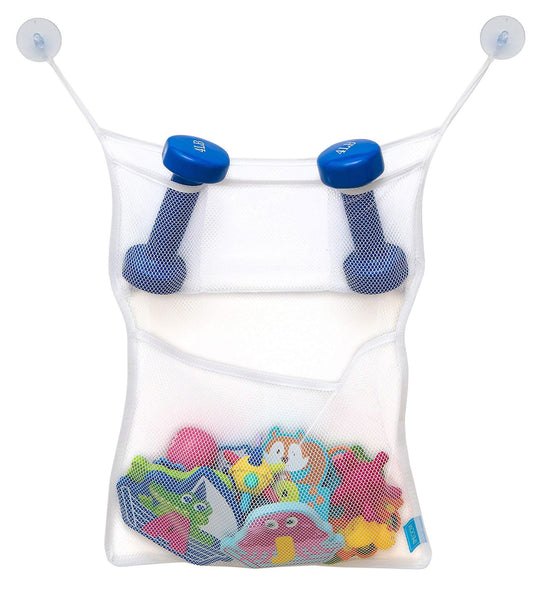 Bath Toy Organisers Set of 2 Large Size 14.16 x 19.67 in and 15.75 x 19.68 in Storage Net Bags for Baby Bathtub Toys 4 Strong Suction Cups Bathroom Shower Caddy Holder Multi Use for Kids Toddlers EasyOptionXY LLC
