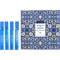 ACQUA DI PARMA BLUE MEDITERRANEO VARIETY by Acqua di Parma 4 PIECE VARIETY WITH MIRTO DI PANAREA & BERGAMOTTO DI CALABRIA & FICO DI AMALFI & ARANCIA DI CAPRI AND ALL ARE ROLL ON 0.3 OZ MINI EasyOptionXY LLC