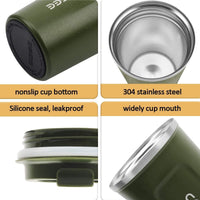 12 oz Stainless Steel Vacuum Insulated Tumbler - Coffee Travel Mug Spill Proof with Lid - T hermos Cup for Keep Hot/Ice Coffee; Tea and Beer