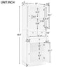 Tall Bathroom Storage Cabinet, Cabinet with Four Doors and Drawers, Adjustable Shelf, MDF Board EasyOptionXY LLC