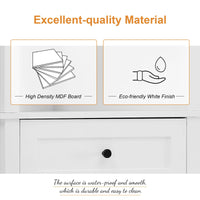 White Triangle Tall Cabinet with 3 Drawers and Adjustable Shelves for Bathroom, Kitchen or Living Room, MDF Board with Painted Finish EasyOptionXY LLC