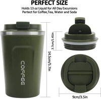 12 oz Stainless Steel Vacuum Insulated Tumbler - Coffee Travel Mug Spill Proof with Lid - T hermos Cup for Keep Hot/Ice Coffee; Tea and Beer