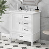 30" Bathroom Vanity with Sink, Bathroom Cabinet with A Door, Three Drawers, Solid Wood Legs & MDF Board, Adiustable Foot Pads, White EasyOptionXY LLC