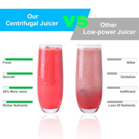 1000W Centrifugal Juicer Juice Extractor with 2 Speeds 3.6in Wide Feed Chute 17Oz Juicer Cup 54Oz Pulp Collector Electric Juicer for Fruits Vegetables
