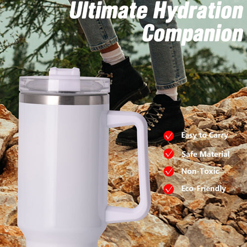 40oz large capacity tumbler With Handle And Straw Lid, Insulated Reusable Stainless Steel Water Bottles Travel Mug Coffee Cup car cup water cup For Men Women Outdoor Camping Driving, gift EasyOptionXY LLC