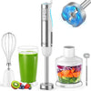 Hand Blender, 5 in 1 Multi-Purpose Immersion Blender set, 1100 watts 12 Adjustable Speed Stick Blender, 600ml Beaker, 500ml Food Processor Container, Egg Whisk, Milk Frother, White EasyOptionXY LLC