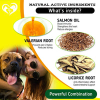 Dog Anti Itch Allergy Relief Chews Dry Itchy Skin Hot Spot Treatment with Probiotic Omega 3 Oil Immune Supplement Seasonal Allergies Medicine for Dogs Puppy 140 Bites