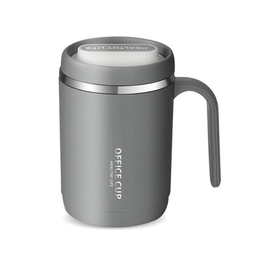 1pc Stainless Steel Cups With Lid; 16 Oz 304 Stainless Steel Tumblers Durable Coffee Mug With Splash Proof Sliding Lid; Drink With Lid Open; Plastic Housing And Lid; Straw Not Included