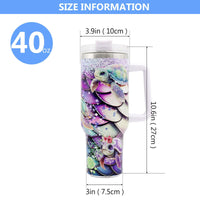 1pc 40oz Water Bottles,5D Little Turtle Series Tumbler,Large Capacity Stainless Steel Tumbler Insulation Cup With Lid And Straw For Women,Camping,Driving,skiing,Thermocoolers.Best Gift