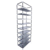 Room-saving 10-Layers 9 Lattices Non-woven Fabric Shoe Rack Black