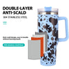 40oz 5D cowprint Insulated Tumbler With Handle And Straw Lid Portable Large Capacity water bottle, Heat preservation,304 Stainless Steel Cup For Outdoor Sports, Travel & Camping Birthday Gift EasyOptionXY LLC