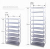 Room-saving 10-Layers 9 Lattices Non-woven Fabric Shoe Rack Black