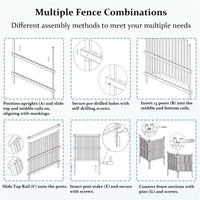 Air Conditioner Fence, Trash Can Vinyl Privacy Fence White Panel for Outside, Outdoor Pool Equipment Enclosure with Metal Stakes, (2-Pack) EasyOptionXY LLC