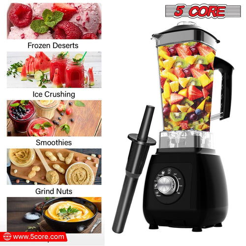5 Core 2L Professional Countertop Blender For Kitchen 68 Oz 2000W High Speed BPA Free 6 Titanium Blade Smoothie Blender Electric For Soup Shake Juice Multi-Speed Manual JB 2000 M EasyOptionXY LLC