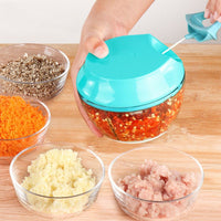 3-in-1 Manual Food Chopper for Vegetable Fruits Nuts Onions Hand Pull Mincer Blender Mixer Food Processor Garlic Crusher Ginger Fruit Puree Meat Puree EasyOptionXY LLC
