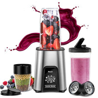 VEWIOR 1000W Smoothie Blender for Shakes and Smoothies; 11 Pieces Personal Blender for Kitchen; 2*23oz+10oz Blender Cups with To-Go Lids for Fruit Vegetables; Beans; Nuts; Spices(shipment from FBA) EasyOptionXY LLC