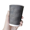 50PCS 8oz 12oz 16oz Custom Printed E co F riendly Triple Ripple Wall cup 3 Layer Disposable hot drink Coffee Paper Cups EasyOptionXY LLC