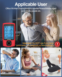 24-Mode TENS &amp; EMS Unit – Rechargeable Muscle Stimulator with 8 Pads