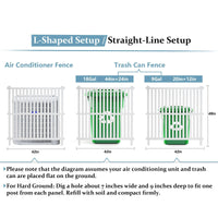 Air Conditioner Fence, Trash Can Vinyl Privacy Fence White Panel for Outside, Outdoor Pool Equipment Enclosure with Metal Stakes, (2-Pack) EasyOptionXY LLC