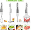 Hand Blender, 5 in 1 Multi-Purpose Immersion Blender set, 1100 watts 12 Adjustable Speed Stick Blender, 600ml Beaker, 500ml Food Processor Container, Egg Whisk, Milk Frother, White EasyOptionXY LLC