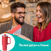 40oz large capacity tumbler, With Handle And Straw Lid, Insulated Reusable Stainless Steel Water Bottles Travel Mug Coffee Cup car cup water cup For Men Women Outdoor Camping Driving,  gift EasyOptionXY LLC