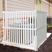 Air Conditioner Fence, Trash Can Vinyl Privacy Fence White Panel for Outside, Outdoor Pool Equipment Enclosure with Metal Stakes, (2-Pack) EasyOptionXY LLC