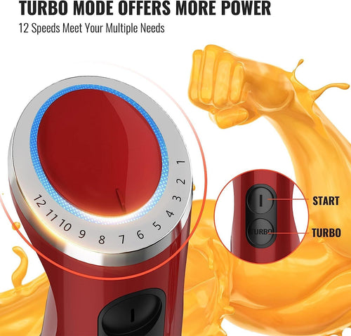 KOIOS 5-in-1 Hand Immersion Blender, 1000W 12 Speed with Turbo Mode Handheld Blender, Copper Motor Stainless Steel Blade Stick Blender,600ml Mixing Beaker,500ml Food Processor, Whisk, Milk Frother EasyOptionXY LLC