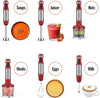 KOIOS 5-in-1 Hand Immersion Blender, 1000W 12 Speed Handheld Blender, Copper Motor Stainless Steel Blade Stick Blender,600ml Mixing Beaker,500ml Food Processor, Whisk, Milk Frother, B PA-F ree, Red EasyOptionXY LLC