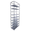 Room-saving 10-Layers 9 Lattices Non-woven Fabric Shoe Rack Black
