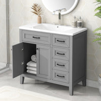 36\" Bathroom Vanity with Sink Combo, Black Bathroom Cabinet with Drawers, Solid Frame and MDF Board EasyOptionXY LLC
