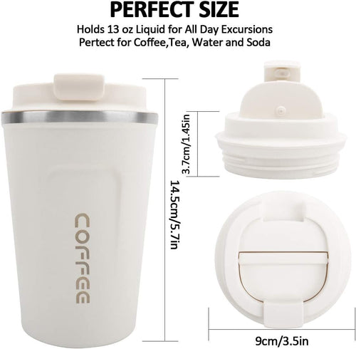 12 oz Stainless Steel Vacuum Insulated Tumbler - Coffee Travel Mug Spill Proof with Lid - T hermos Cup for Keep Hot/Ice Coffee; Tea and Beer