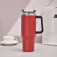 40oz Handle Car Cup with pipette stainless Steel insulated Cold beer cup portable ice cup with handle; Insulated Reusable Leakproof Stainless Steel Water Bottle Travel Mug Iced Coffee Cup EasyOptionXY LLC